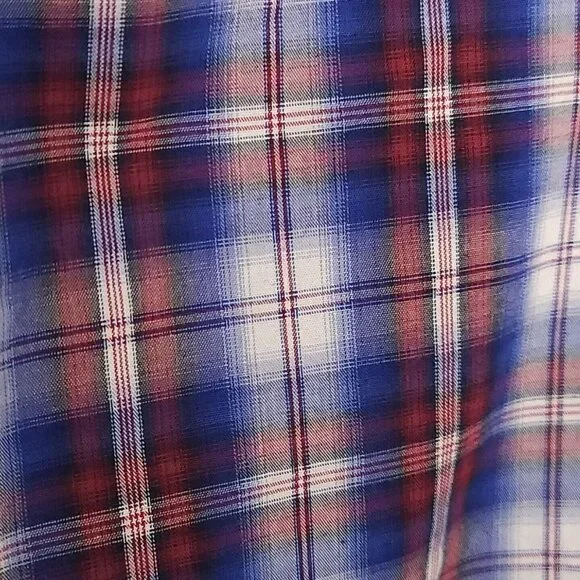 Banana Republic Mens Red White Blue Plaid Button Down Large - Picture 3 of 6